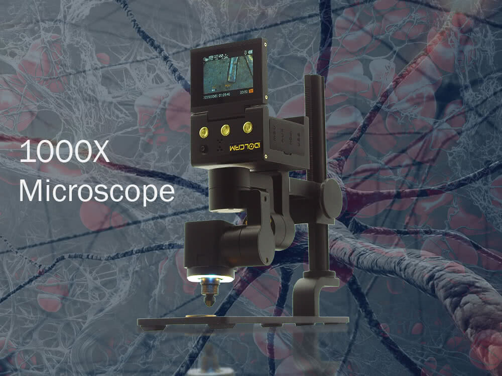 IDOLCAM can transform into a 1000X digital microscope with lighting and vlogging camera in one