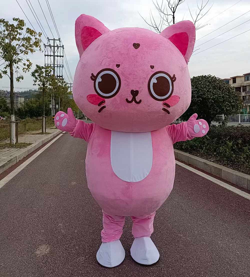 Cheap Pink cat mascot costume that is custom made and fast delivery